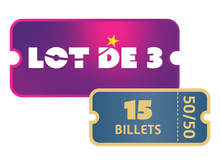 Load image into Gallery viewer, Three (3) Single Lottery Ticket plus 15 Dream 50/50 Tickets for $300
